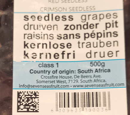 Trauben aus Südafrika