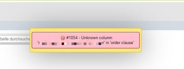 #1054 - Unknown column in order clause