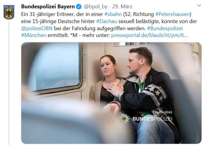 Die Bundespolizei Bayern tweetet