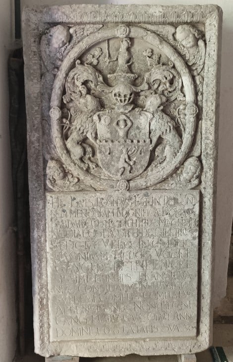 Epitaph in der Kirchenburg von Bălcaciu (dt. Bulkesch)